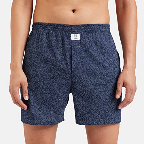 Image of Longies Men Printed Boxers Pack of 3, Off White,Maroon,Blue3269, XL