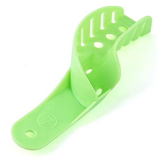 Miniatura 3 de JMU Bandejas de impresión dental, superior derecha inferior izquierda, bolsa de 12 bandejas de impresión autoclavables, perforadas, verde
