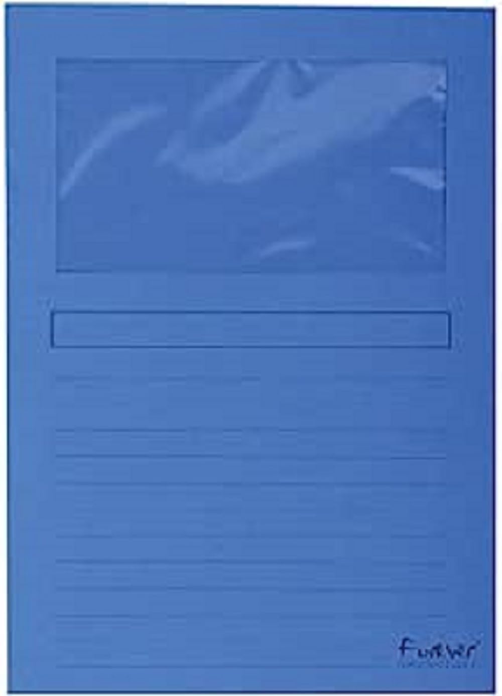 Exacompta - Ref 50102E - Forever Collection - Window Folders - 220 x 310mm in Size, Suitable for A4 Documents, 120gsm Recycled Board - Bright Blue (Pack of 100)
