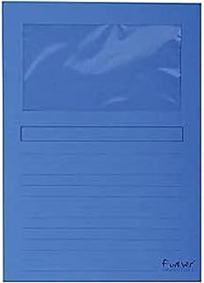 Exacompta 50102E - Lote de 100 Subcarpetas Forever® 120 con Ventana e Impresas, Color Azul