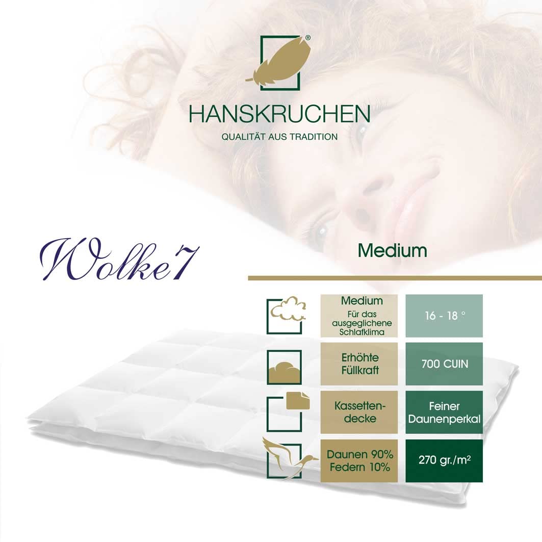 WOLKE7 975.50.016 Piumino Medio a cassettoni 4x6 Quadrati 155x220 cm 1060 g