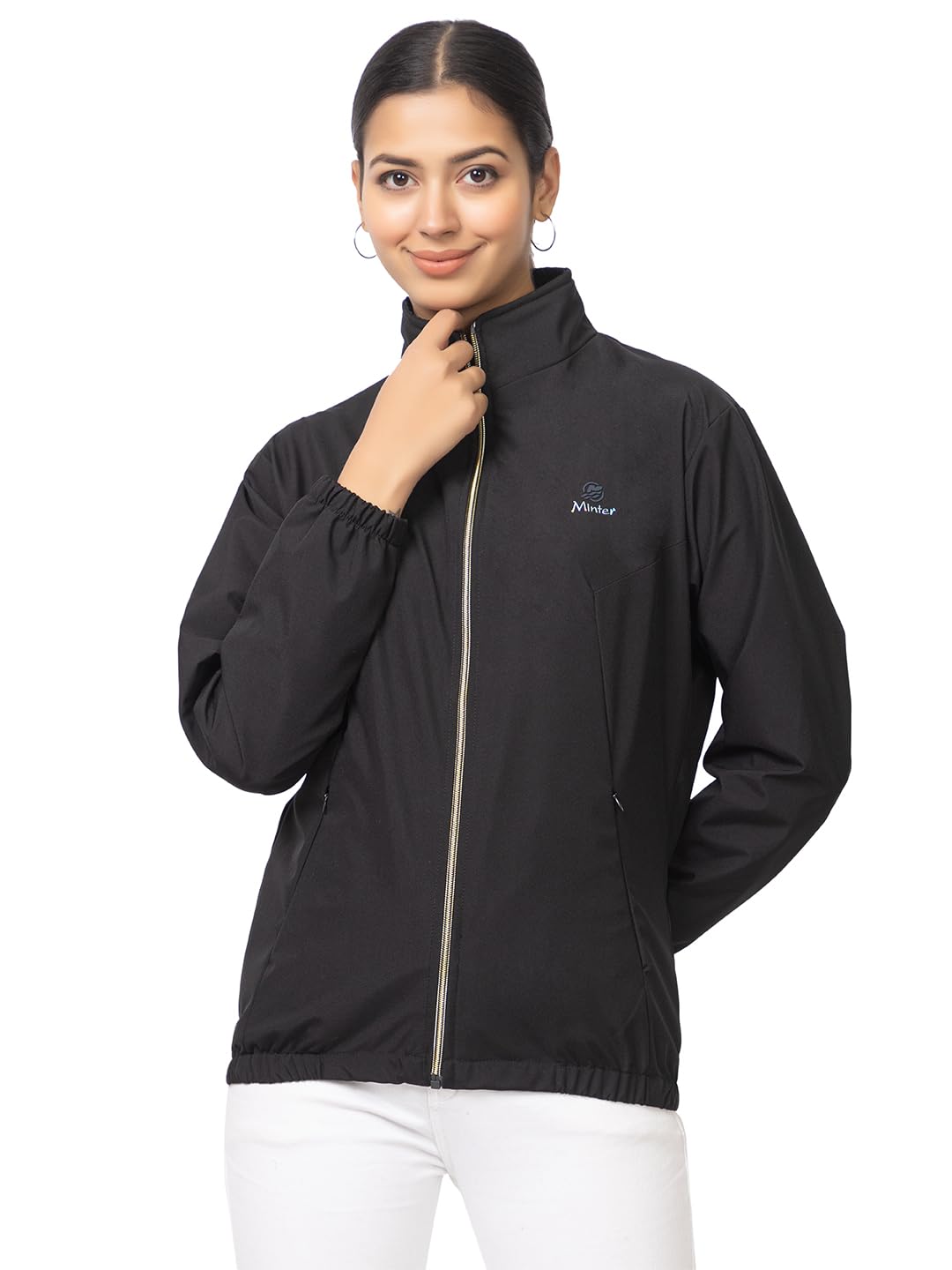 yfminter Minter Full Sleeve Regular Fit Stylish Zippered with Pockets Solid Windcheater for Women-picture-48