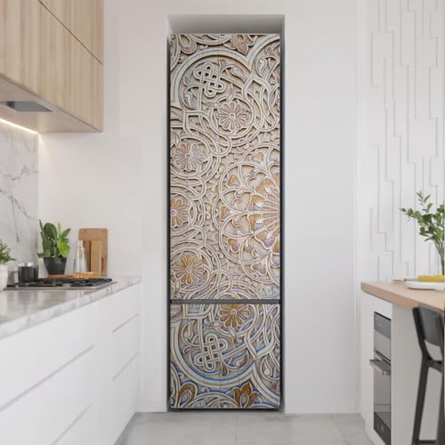 Vinilo para nevera de 60x205 cm con patrón tallado elegante y acabado premium resistente 3