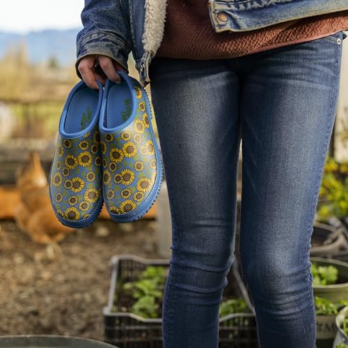 Image of Western Chief Women's Neoprene Waterproof Insulated Rubber Garden Clogs | Ladies footwear with warm lining, removable EVA comfort insole, and easy rinse self-cleaning outsole for wet weather chores