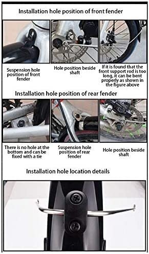 Parafanghi per bici pieghevoli Parafanghi per biciclette 20 Pezzi di ricambio Nero Pratico leve Parafanghi anteriori e posteriori Paraspruzzi per bicicletta  18