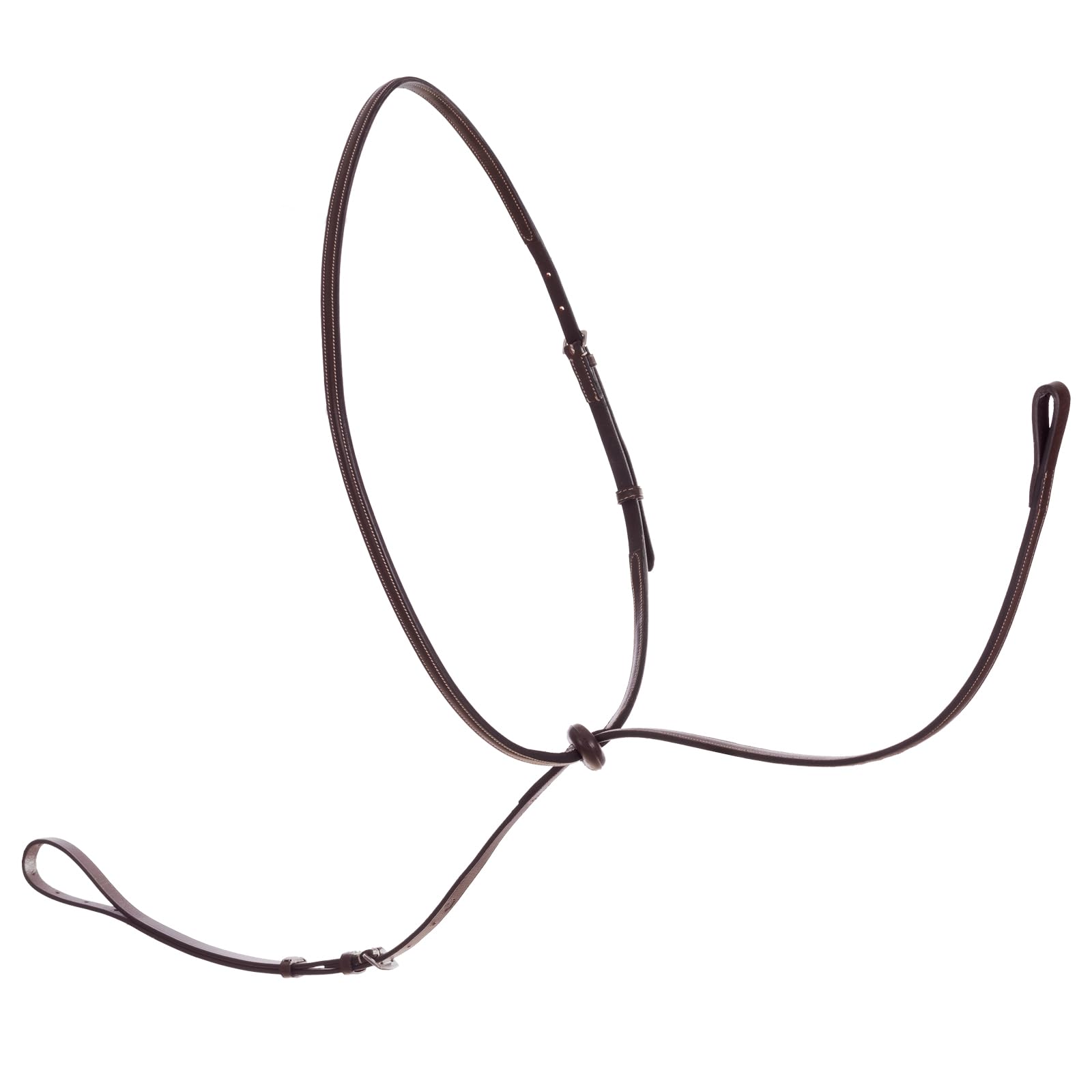 Equinavia Saga Martingala de pie ajustable de cuero con herrajes de acero inoxidable - marrón chocolate - caballo
