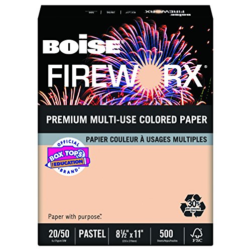 Boise Fireworx Color Copy/Laser Paper, 20 lb, Letter Size (8.5 x 11), Rat-a-Tat Tan, 500 Sheets (MP2201-TN)