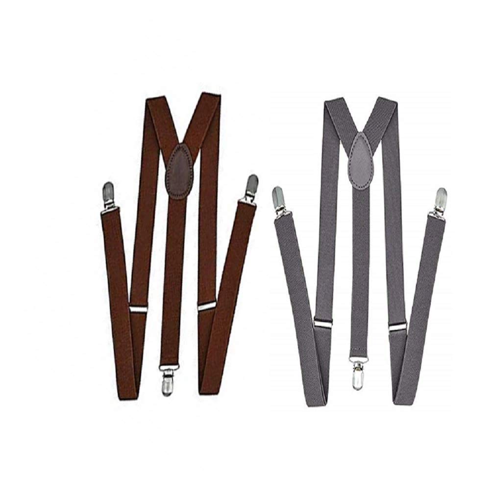brats n beauty Combo of Brown & Grey Colour Suspender for Men & Women-picture-27