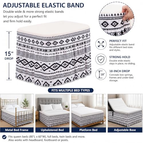 Faldon de cama King de microfibra suave con caida elegante de 15 pulgadas 6