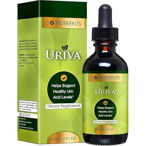 Go Nutrients Uriva Advanced Uric Acid Flush Cleanse with Tart Cherry Extract Celery Seed Extract Turmeric & More High Absorption Liquid Drops Supplement for Joints and Kidney 2.0 oz. | 48 Servings Cover