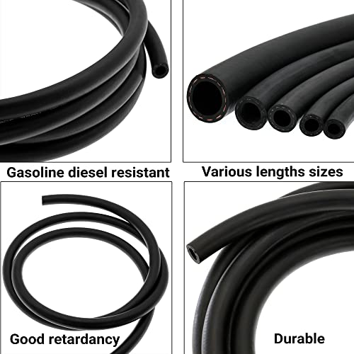 1/2 Id 25 Ft NBR Fuel Line Oil Hose, Flexible Black