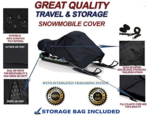300 Denier Snowmobile Sled Cover Compatible For Arctic Cat F7 Firecat Extmodel Years 2004-2006. For Trailering And Storage. #TOP1
