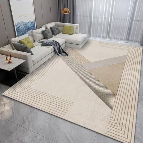 Tapis patchwork géométrique abstrait au design moderne et finitions soignées - 2