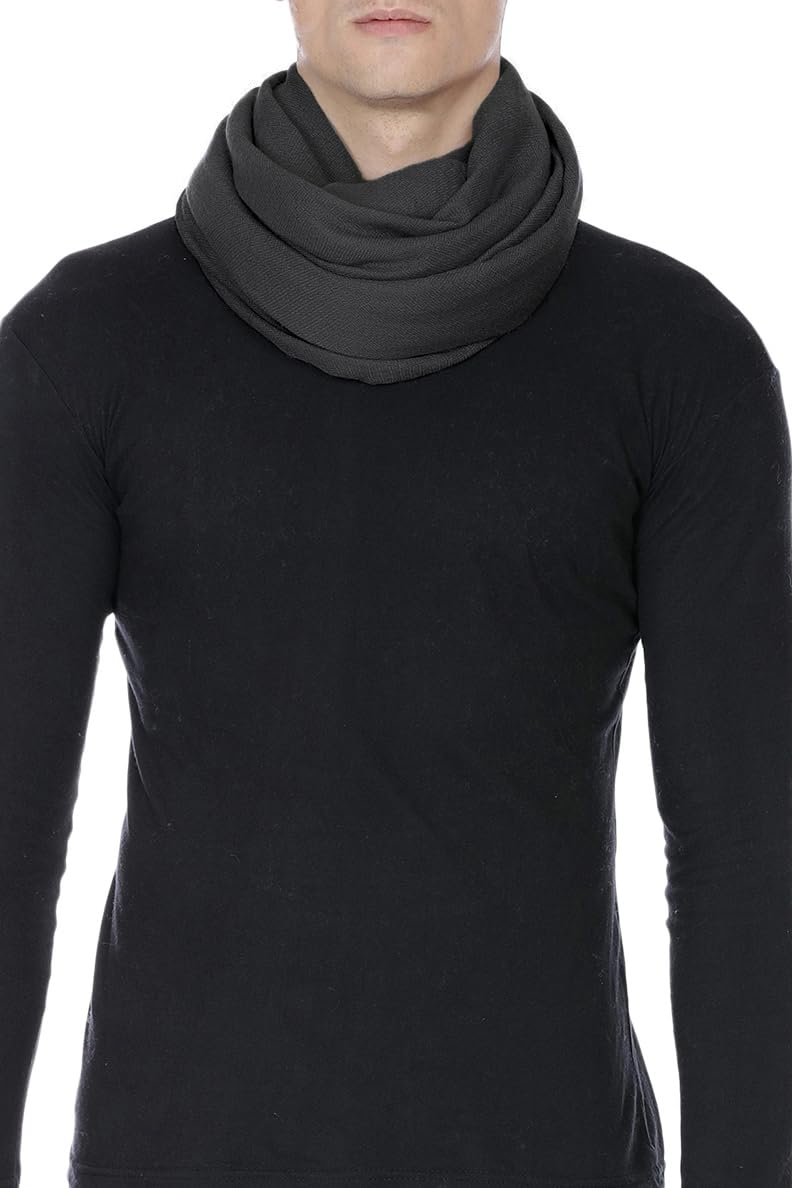 Bufanda Cachemira Hecho en Kashmir (Paquete de Regalo) Lana Merino Seda Cachemira Mezcla Bufanda Larga Superfine Mujer Hombre Pashmina Unisex Carbón