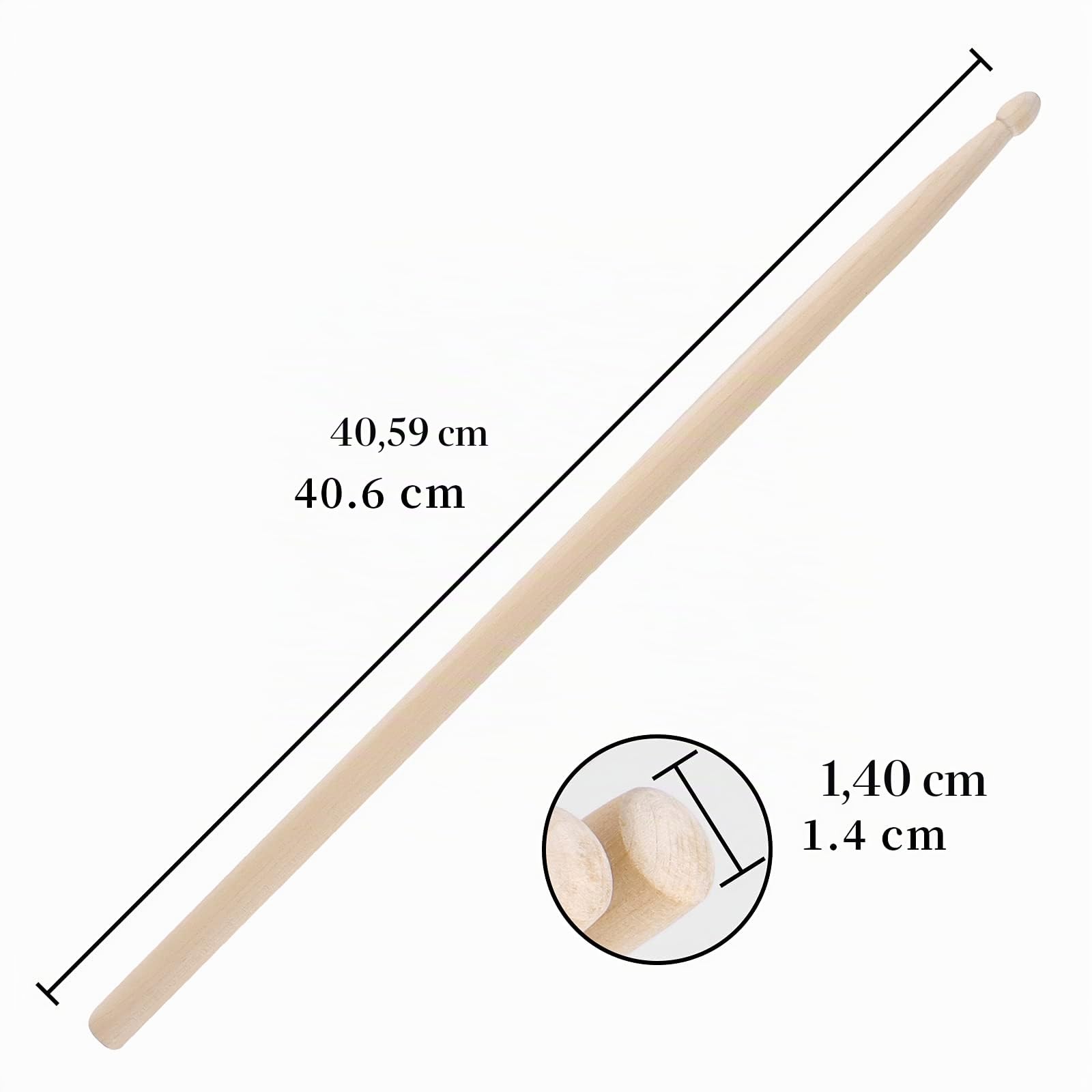 12 Paar Trommelstöcke 5A, klassische Ahornholz Drumsticks, Holzspitze Drumstick, für Erwachsene, Kinder und Anfänger