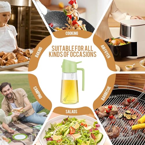 Image of Nirency Oil Spray Bottle for Cooking, Oil Sprayer for Air Fryer, Vinegar Pourer and Sprayer Bottle,(Multicolor) (2 in 1 Oil Spray Bottle)