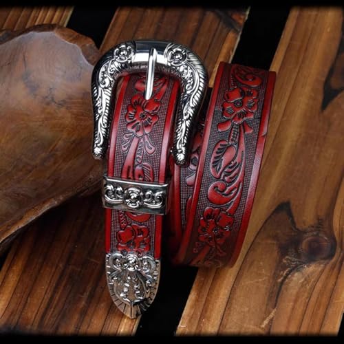 Unisex Extra Long Western Belt (105-150cm) - Engraved Embossed Full Grain Leather For Cowboy/Cowgirl Style3