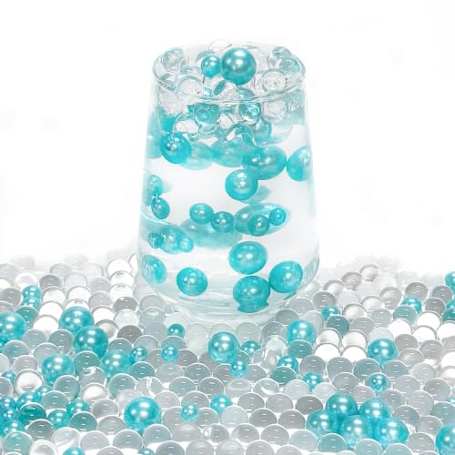 Floating Pearls for Vases ABS Pearl & Crystal Mix(Blue)