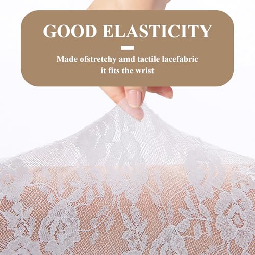 Long Elegant Lace Gloves Lace Arm Sleeves for Women Wedding Bridal Party Vintage Tea Formal Events Black or White3