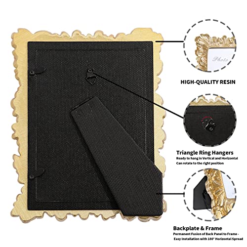 Yanoayimo Gold 5X7 Vintage Picture Frames Golden High Definition Glass Palm Leaves Elegant Retro European Design,Antique Picture Frame For Tabletop Stand Or Hanging #TOP4