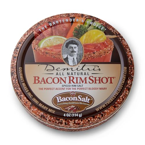 Demitri's Bacon RimShot Spiced Rim Salt - Bacon Flavored Salt Rimmer For Cocktails - Drink Garnish -...