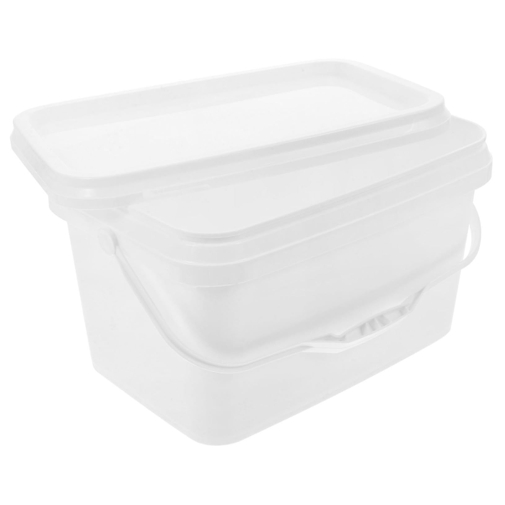 HOMSFOU Cubo de Pintura de 3l con Tapa y Asa Contenedor de Pintura Blanco de PP Recipiente Multipropósito para Mezclar Colores
