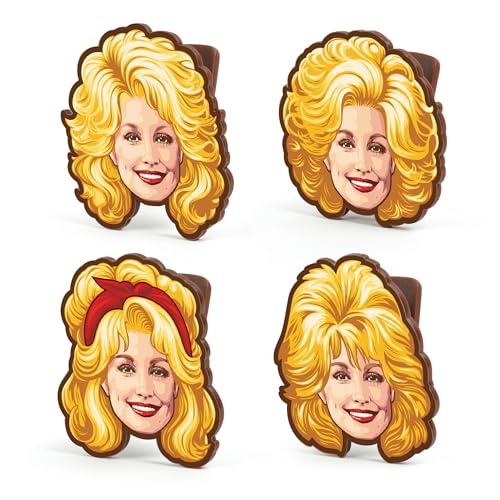 Dolly Parton Bag Clips, Set of 4, BPA-Free Plastic, Dolly-Inspired Iconic Hairstyle Designs, Kitchen...