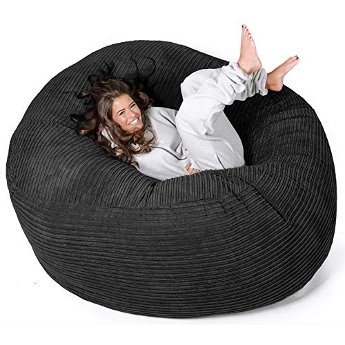 Lounge Pug, 'Mega-Mammoth' Sofa Sitzsack XXL, Schlafsofa, Cord Schwarz – Bild 6