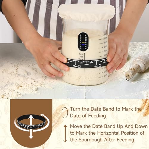 Image of Coco Bird Pro Sourdough Starter Kit- 50oz Large Capacity Sourdough Starter Jar, 17 Flavorful Fermentation Recipes, Sourdough Bread Baking Supplies for Making Delicious Sourdough Breads(1PCS)