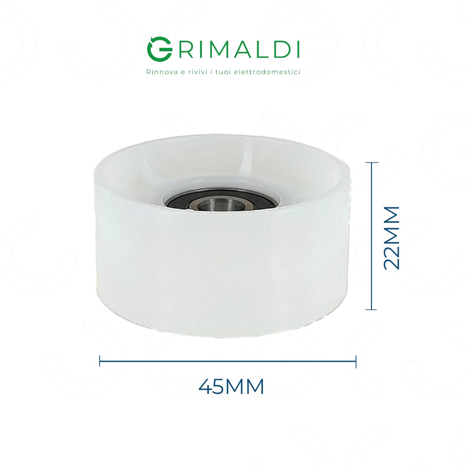 G GRIMALDI Puleggia Tendicinghia per Asciugatrice - Compatibile con Bosch, Siemens, Constructa, Neff, Balay, Profilo, Viva - Codice 00632045 (1)