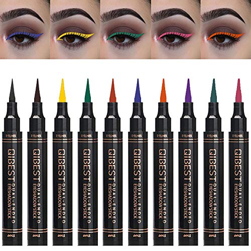MAEPEOR Eyeliner Stamp Colorful Dual Ended Winged Eyeliner Stamp Long Lasting Waterproof and Smudgeproof Liquid Eyeliner Easy to Use for Beginner or Makeup Artist