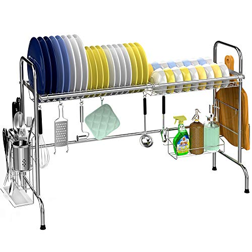 Over the Sink Dish Drying Rack, Veckle Large Dish Rack Stainless Steel Dish