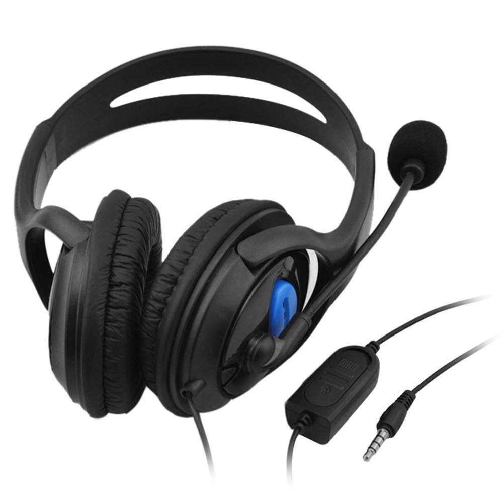 douself 3.5mm Wired Gaming Headphones Over Ear Game Headset Stereo Bass Earphone with Microphone Control for PC Laptop PS4 Smart Phone