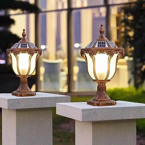 Lampy solarne na słupki oświetleniowe LED o średnicy 17,71 cala, wodoodporne, do oświetlenia trawników, ogrodów, tarasów i ścieżek