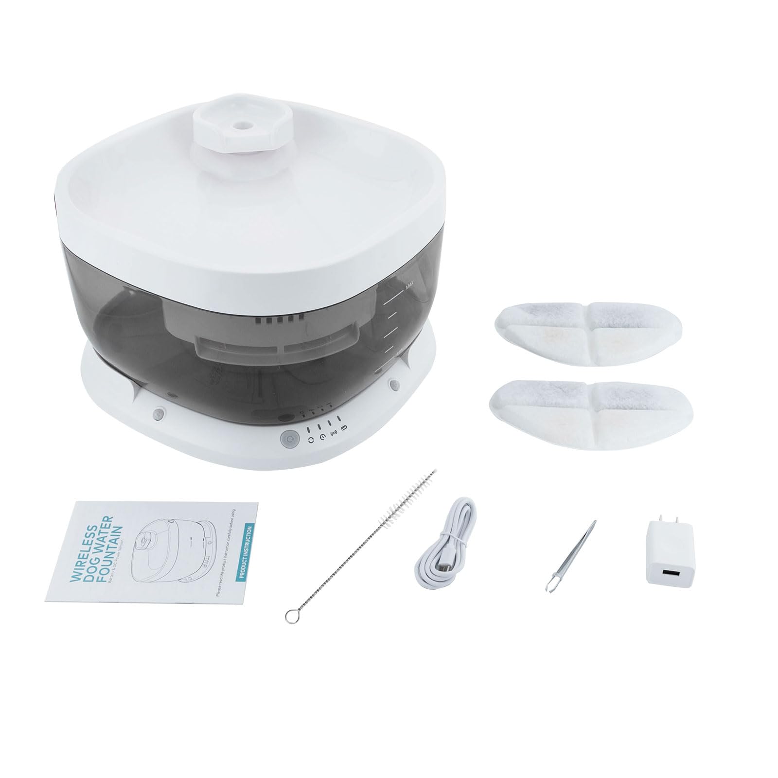 Dispensador de agua para animales de 7 litros "blanco" con adaptador USB, fuente automática para perros y gatos, bomba silenciosa, diseño antigoteo y estándar de seguridad europeo