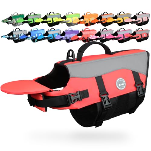 VIVAGLORY Dog Life Jacket with Removable Front...