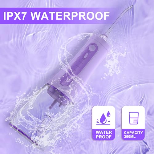 Munddusche Kabellos, Munddusche Testsieger 2025, 5 Modi& 8 Düsen Tragbare 350ML Elektrische Munddusche Zahndusche für Hause und Reisen, IPX7 Wasserdicht – Bild 7