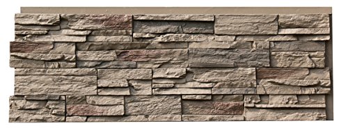 NextStone Polyurethane Faux Stone Panel - Country Ledgestone - Teton Buff (4 Panels per Box)