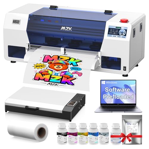 Image of MZK A3 Plus F1080 DTF Printer(XP600 Gen2),Automatic Time Cleaning Maintenance printhead+Ink Anti-Clog Design,2X-Speed Compared to L1800 (White, I3200 A3 DTF Printer+Oven+Laptop)