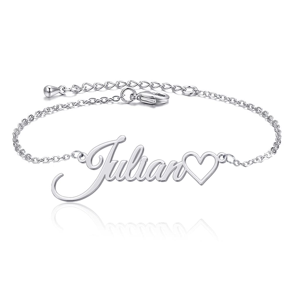 ShineladyCustom Ankle Bracelets for Women Personalized Name Bracelet or Anklet 18K Gold Plated Customized Jewelry Gifts for Girls