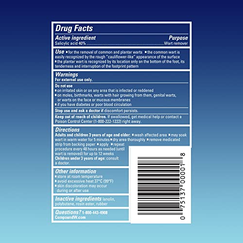 compound w one step wart remover strips for kids 10 medicated strips