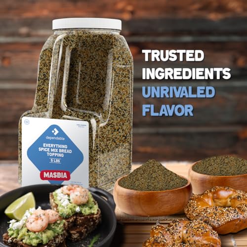Dependable Food Everything Bagel Mix - 5 Lb. Resealable Jug - Natural, Non-GMO, No Additives, Kosher – Versatile Spice Blend for Elevating Any Dish