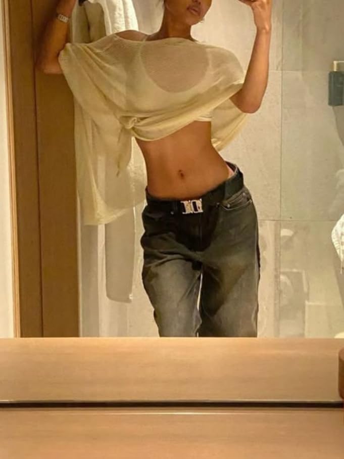 Seyumixi Knit Sheer Poncho Top for Women Y2k Asymmetric Shrug Beach Cover Up See Through Lightweight Off Shoulder Shawl - Image 6