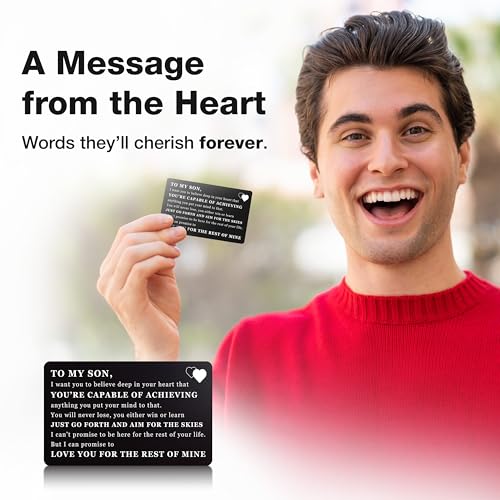 Engraved Wallet Card for Son – Meaningful Gift from Mom & Dad, Inspirational Keepsake for Birthday, Graduation, Wedding, or Father’s Day2