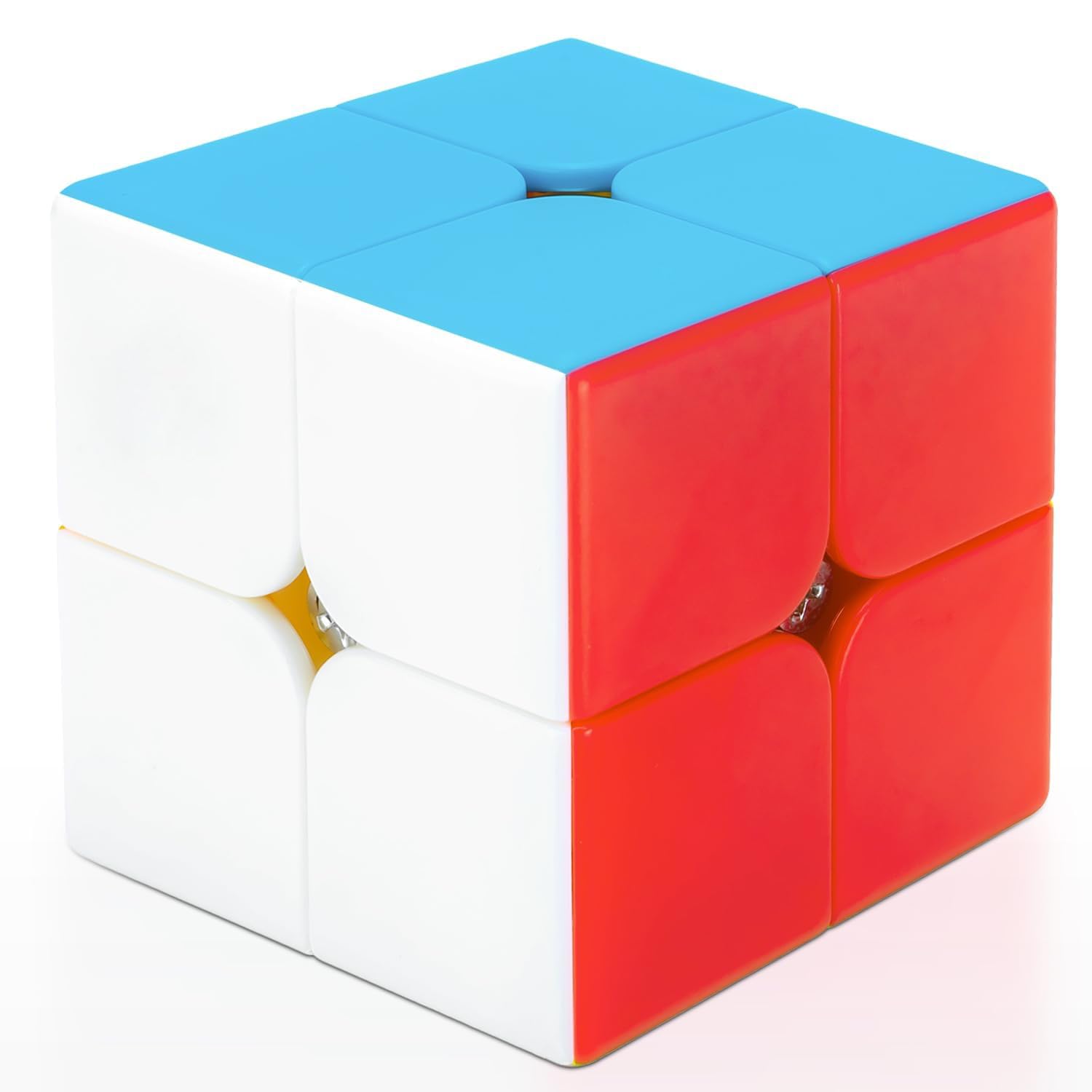 amariya 2x2 speed cube stickerless magic puzzle cube smooth fast turning twist puzzle for kids & adults high speed corner cutting anti pop stress relief brain teaser educational toy gift
