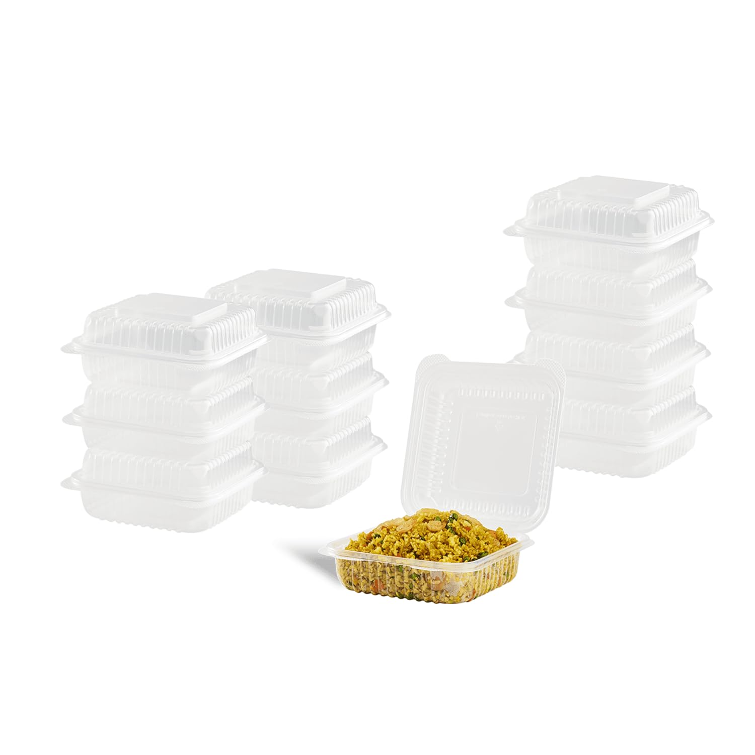 Karat FP-HC77PP-1C 7''x7' PP Hinged Container (Case of 250)