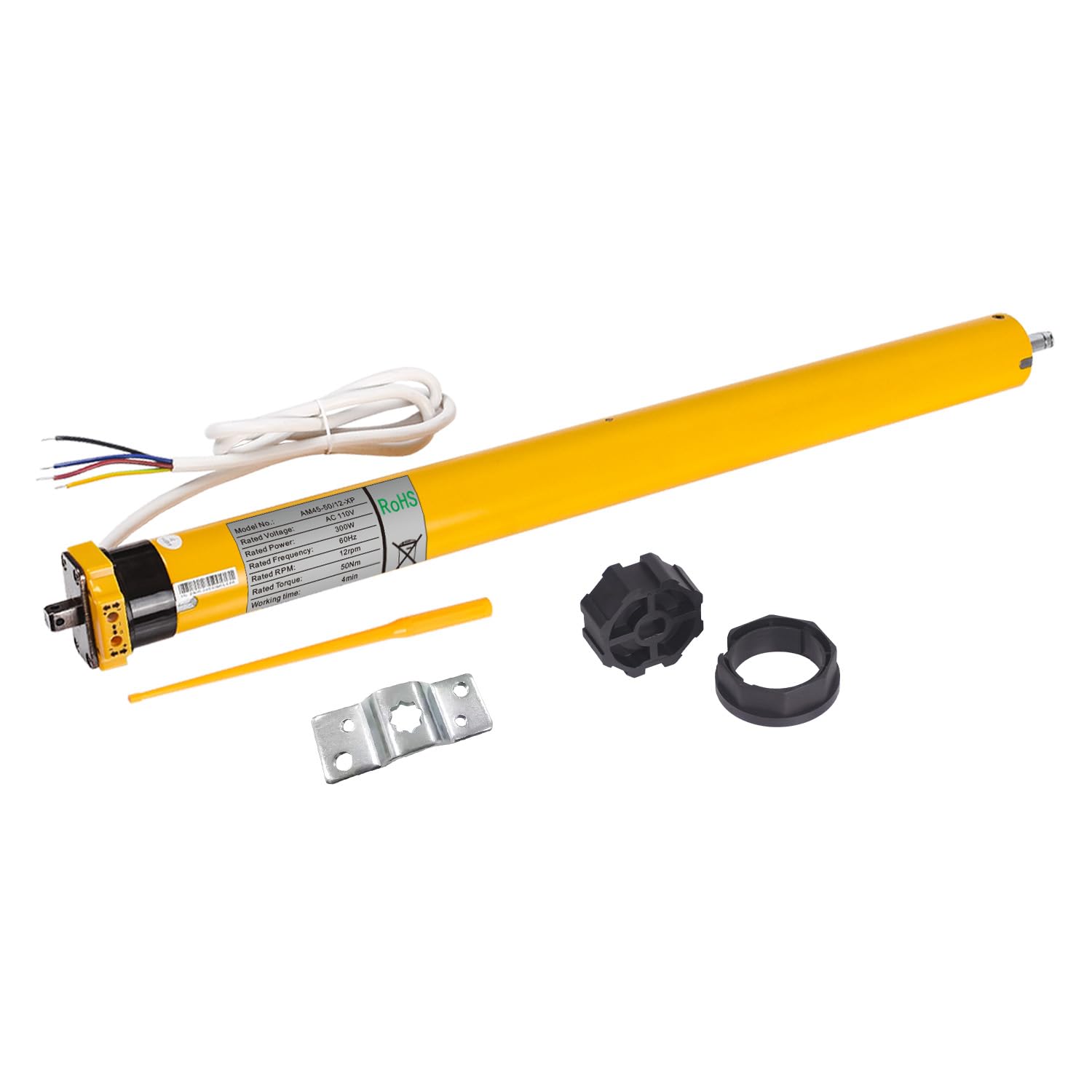 AM45-50/12-XP 110V silnik markizy | moment obrotowy 50 Nm, wodoodporność IP65, kompatybilny z rurami Φ60 mm = 2-3/20.3 cm, zawiera adapter korony i narzędzie do ustawiania dla łatwej instalacji rolety