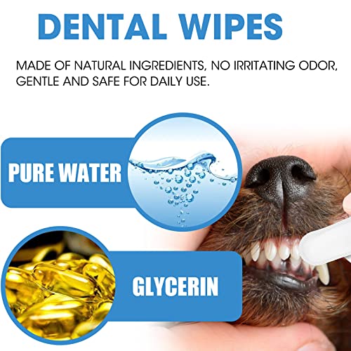 Dog Teeth Cleaning Finger Wipes - 50 CT Dental Care Wipes for Dogs, Cats, Puppies & Kittens - Natural Pet Presoaked Teeth Wipes - Pet Oral Gums Cleansing, Freshens Breath, Reduce Plaque & Tartar - Image 3