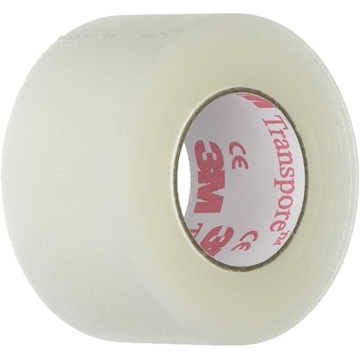 3M Transpore Clear 1-Inch Wide First Aid Tape, 10-Yard Roll (2 Rolls), Model:1527-1