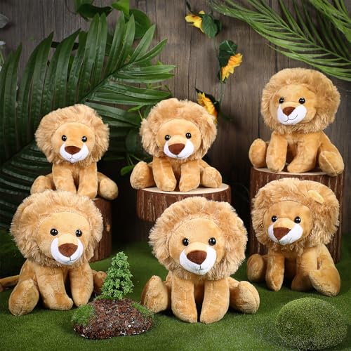 VercanMonth 12 Pieces Lion Plush Set 6 Inches Cuddly Lion Stuffed Animal Soft Cuddly Plushie for Boys Girls Birthday Favors Gifts Forest Party Decor(Cute Style) by VercanMonth - Used condition - Image 7